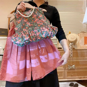 Nuovo Completo Estivo da <span class=keywords><strong>Bambina</strong></span> 3-8 Anni 2 Pezzi con Top Smanicato Floreale e Pantagonna <span class=keywords><strong>Rosa</strong></span> - Product Image 4