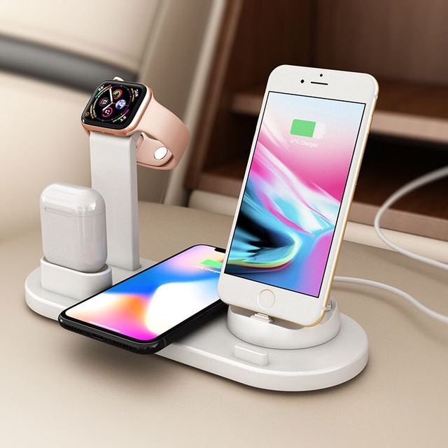 Wholesale 6 in 1 Wireless Charger Stand Dock Station for Smart Phone Watch Earbuds Fast Charging Desktop Power Hub for Pro Max