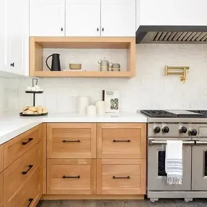 CBMmart美国欧式摇床风格白橡木实木镶嵌供应商胶合板家具设计现代厨柜