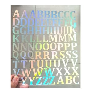 Pegatinas Adhesivas <span class=keywords><strong>de</strong></span> Vinilo PVC con Patrón <span class=keywords><strong>de</strong></span> Letras Holográficas Coloridas y Brillantes Metálicas para Festivales, Pegatinas Artísticas - Product Image 4