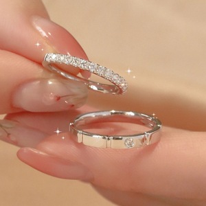 Anéis de Casal Aimgal com Moissanite Certificada NGTC: 2mm/3mm, Prata 925 Banhada a Ouro <span class=keywords><strong>18K</strong></span>, Joias Finas com Design Exclusivo e Chamativo - Product Image 2