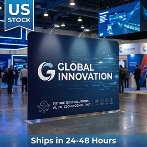 [US Stock] 10ft Custom Tension Fabric <b>Backdrop</b> Kit - Portable Aluminum <b>Frame</b> for Trade Shows & Exhibition Events - Product Image 1