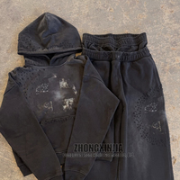 Hoodie personnalisé OEM/ODM unisexe, style streetwear, en coton épais, 400 g/m², 100 % coton, effet délavé à l'acide