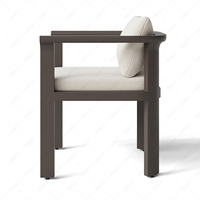 Fauteuil de salle à manger en aluminium pour patio avec coussin imperméable, chaise de salle à manger extérieure pour villa, jardin, terrasse
