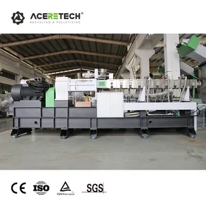 Fully Automatic ATE75 Plastic Double Screw Extruder Line For BS/PC Flakes Recycling Machine