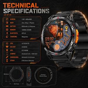 Smartwatch KC93 Transfrontaliero con Schermo AMOLED, Monitoraggio Frequenza Cardiaca, Ossigeno nel Sangue, Bussola, Impermeabile, per Chiamate, Tracciamento GPS, Calendario, 5-10 Giorni di Autonomia - Product Image 5