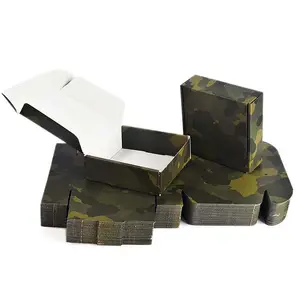 Small Shipping Boxes For Small Business Green Camo Camouflage 25 Pack, 6" x 6" x 2" inches Recyclable Small Cardboard Boxes