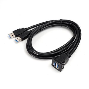 Dual Port Usb 3.0 Cable For Car 2m Black Tpu Waterproof Copper Conductor - Product Image 2