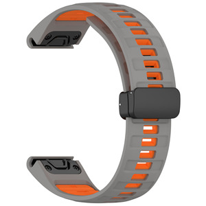 <span class=keywords><strong>Correa</strong></span> de Reloj Deportiva de Silicona de 22 mm con Cierre Magnético de Doble Color y Cambio Rápido para <span class=keywords><strong>Garmin</strong></span> <span class=keywords><strong>Fenix</strong></span> <span class=keywords><strong>5</strong></span> Plus 6 Pro 7 Pro Solar 8 E - Product Image 3