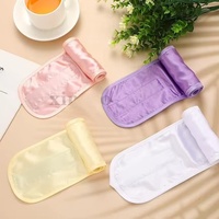 Bandeau en satin doux personnalisé avec logo, ajustable pour dormir, antidérapant, pour le soin de la peau et le lavage du visage
