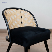 Vente en gros salle à manger café rotin personnalisé noir siège chaises canapé pour événement mariage salle à manger villa de boda