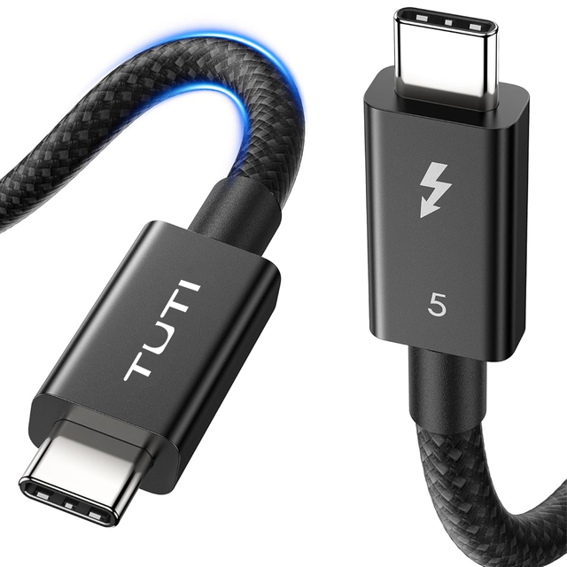 TUTI Custom Logo High-speed Transmission 2m Thunderbolt 5 240w 80Gbps 16K120hz Thunderbolt 5 Coaxial Cable