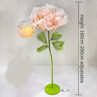 OH ARTS Fleur géante artificielle en organza à ouverture et fermeture automatiques pour décor de toile de fond de mariage, accessoire de scène et fournitures pour vitrine