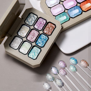 AILANUO Natural Resin Heat-Setting <b>UV</b> <b>Gel</b> LED Liquid Nail Polish 9-Grid Mystic Powder Base Set 5ml Bottle OEM Creating Your Own - Product Image 1