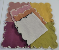 Serviettes et sets de table en coquille Saint-Jacques faits main populaires 2026, ourlets de différentes couleurs pour mariage privé, avion, restaurant, café