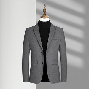 Cappotto da <span class=keywords><strong>uomo</strong></span> in lana misto <span class=keywords><strong>blazer</strong></span> Casual giacche abito tinta unita cappotti da lavoro da <span class=keywords><strong>uomo</strong></span> <span class=keywords><strong>giacca</strong></span> sportiva per l'inverno - Product Image 1