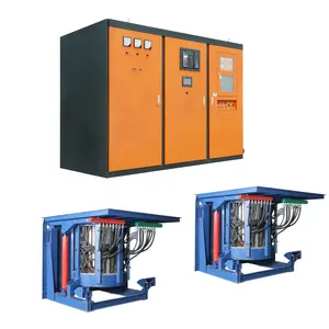 LYJD one power cabinet two induction furnaces by hydraulic tilting melting aluminum copper iron steel melting