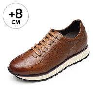 Chaussures décontractées rehaussantes en cuir pour hommes, vente en gros d'usine, chaussures de ville décontractées pour hommes, hauteur accrue de 8 cm/3,15 pouces