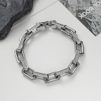 Bracelet en acier inoxydable plaqué or avec chaîne de style hip-hop punk et zircon pour homme, cadeau, vente en gros, bijoux anti-ternissement