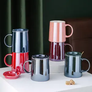 Einfache Art Büro Keramik becher Trink paar Wasser Tasse Persönlichkeit Haushalt Keramik Kaffeetasse