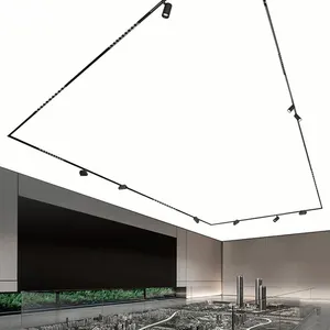 SCON รางเพดานยืดได้ทำจาก PVC,รางไฟ LED สปอตไลท์ติดแม่เหล็กสำหรับติดรางไฟรางอลูมิเนียมแม่เหล็ก