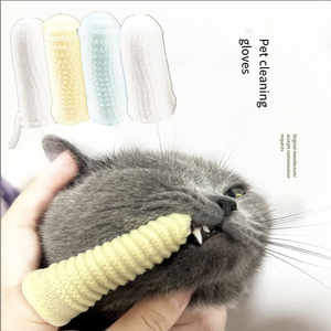 Livraison rapide Brosse à dents pour animaux domestiques doigtiers pour enlever la saleté et le tartre, adaptée au nettoyage des dents des chats et des chiens. - Product Image 3