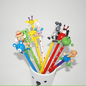 Top Selling Promotional <b>Gift</b> Wooden School <b>Office</b> Supplies Creative Cartoon Animal Pencil for Kids Student - Product Image 4