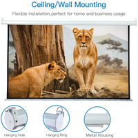 Écran de projection déroulant électrique bon marché HTP 4:3 écran de projecteur rétractable blanc mat 4K motorisé