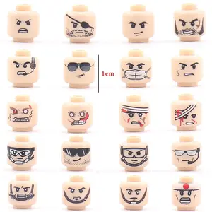 <span class=keywords><strong>4</strong></span> pièces/lot Expression tête soldat guerrier <span class=keywords><strong>Pirate</strong></span> Mini blocs de construction Figure accessoires enfants jouets éducatifs cadeau - Product Image 1