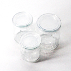 Miệng Rộng Tròn Pudding <span class=keywords><strong>Glass</strong></span> <span class=keywords><strong>Jar</strong></span> 100Ml 200Ml Với Bìa - Product Image 2