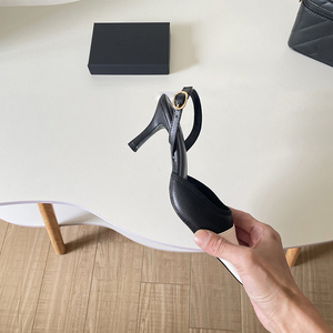 <span class=keywords><strong>Sandali</strong></span> con <span class=keywords><strong>tacco</strong></span> a spillo da donna in vera pelle di lusso, di alta qualità, neri e <span class=keywords><strong>bianchi</strong></span>, con punta a punta, per donna - Product Image 5