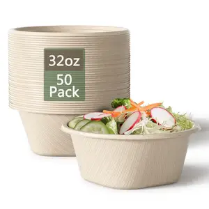 32 Oz Deep Paper Bowls Disposable Soup Bowls Disposable Heavy Duty Bowls Eco-friendly paper bowls disposable y paper bowls