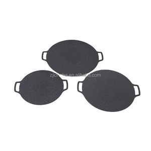 Factory Price 25cm Comals Health Outdoor Cooking Hotels Commercial Double Handle Marble Coating Carbon Steel <strong>Grill</strong> <strong>Pan</strong> - Product Image 3