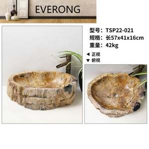 Lavabo de piedra petrificada de madera, lavabo Retro, suministros de baño de Arte de mármol - Product Image 6