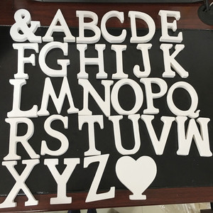 Wood Wooden Letter White Alphabet DIY Personalised Name Design Wedding Birthday <strong>Party</strong> <strong>Decoration</strong> - Product Image 1
