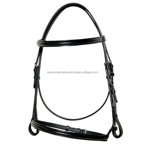 Bride de cheval en cuir de qualité supérieure avec une bande de sourcils cousue fantaisie et une bande de nez cousue - Product Image 3
