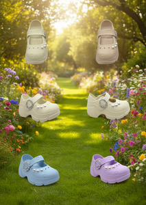 Zoccoli con perle stile Mary Jane, morbidi e leggeri, scarpe estive per donne e ragazze, taglia 17, suola in EVA, tomaia in plastica - Product Image 2