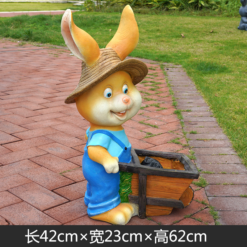 Maceta con forma de conejo macho, 62 cm.
