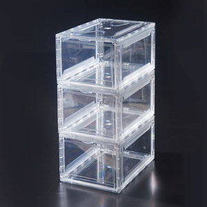 Boîte de rangement <span class=keywords><strong>transparente</strong></span> pliable pour chaussures, nouvelle collection, bon marché, en plastique, empilables, côté et avant, - Product Image 5