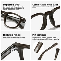 Monture de lunettes de style japonais classique pour hommes et femmes, lunettes anti-lumière bleue, verres transparents, prêtes pour la prescription optique, vente en gros