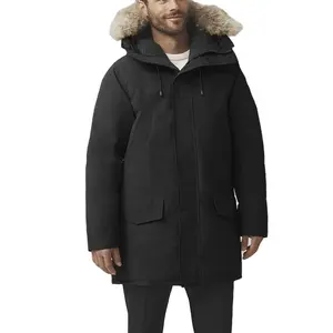 Winter Men's Windproof Down Coat Warm Long Winter Parka Jacket With Fur Collar