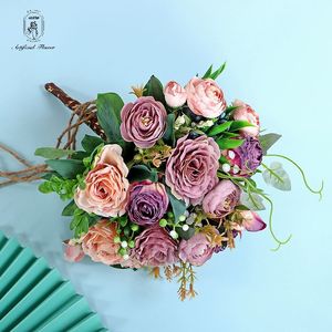 DKB売れ筋人工ブーケフラワーウェディングフラワーブーケウェディング用人工ブライダルフラワー - Product Image 3