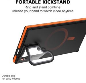 Étui de téléphone magnétique bicolore en TPU avec support d'objectif pour Samsung S22plus S23 ultra S24 <span class=keywords><strong>Japon</strong></span> et Corée du Sud, protection intégrale, finition givrée - Product Image 4