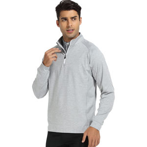 Sudadera de manga larga para hombre con logotipo personalizado, jersey con cremallera 1/4, para rendimiento de Golf, cuello simulado, bordado de otoño - Product Image 4