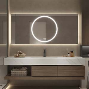 Mueble de Baño Moderno Minimalista con Acabado Mate Lacado, Mueble de Madera con Lavabo y Espejo - Product Image 1