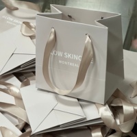 Sacs de transport et de shopping de luxe bleu clair de petite taille avec impression de votre logo personnalisé pour boutiques de parfums/bijoux