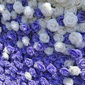 MYQ05 Wholesale Discount Wedding Decoration 40*60 Cm Floral Backdrop Purple Flowers Wall Artificial Rose Flower Wall