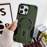 Étui de protection hybride magnétique avec chargement sans fil et béquille invisible pour iPhone 17 Air, 16E, 16 Pro Max, 15 Plus, 14, 13, 12, 11