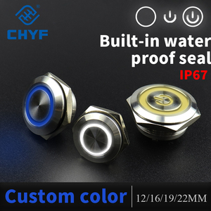 Interruttori a Pulsante CHYF 16/19/22mm Corti 1NO Momentanei con LED ad Anello <span class=keywords><strong>12V</strong></span> Impermeabili IP65 Piccoli Mini Interruttori a Pulsante - Product Image 2