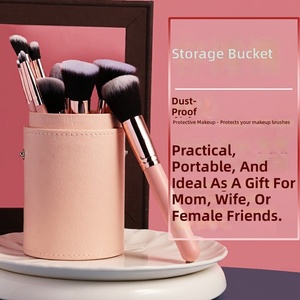 Ensemble de 16 pinceaux de maquillage roses, manche en bois, poils synthétiques, fond de teint, blush, fard à paupières, kit cosmétique professionnel pour le visage - Product Image 2